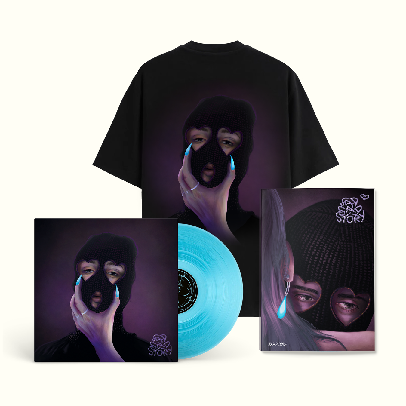 Blue Vinyl LP, Buch & Shirt Bundle